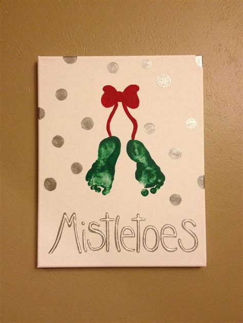 Baby's first Christmas, little mistletoes | Mistletoes footprint craft, Xmas crafts, Footprint ...