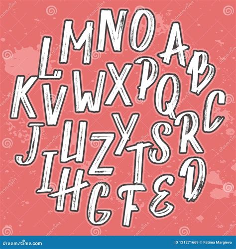 Vector Illustration, Hand Drawn Font, Alphabet by a Flat Marker Stock Vector - Illustration of ...