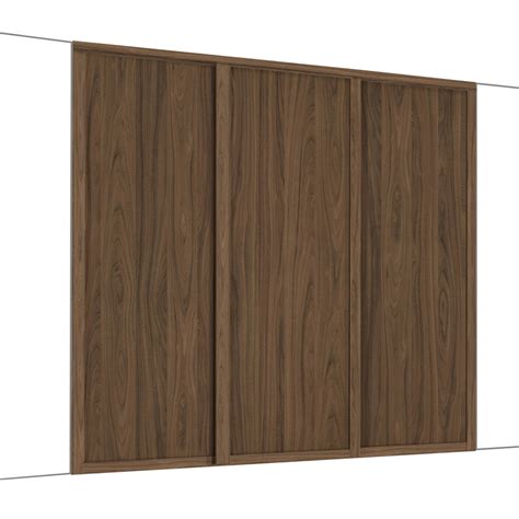 Spacepro Shaker 3 Door Sliding Wardrobe Kit Walnut 2592 x 2260mm | Toolstation