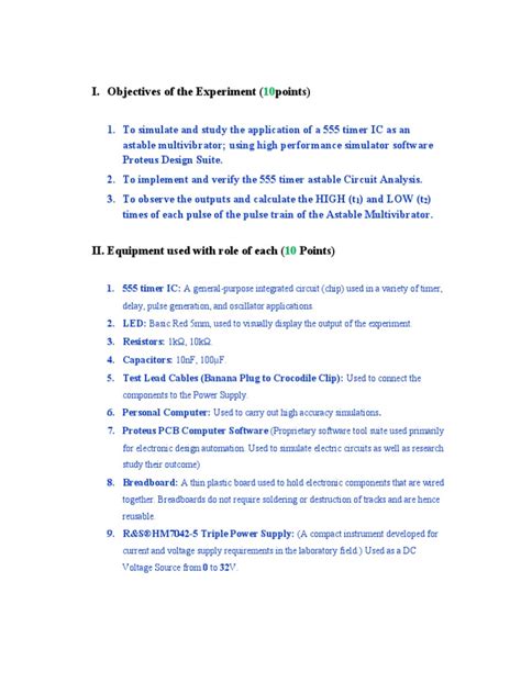 555 Timer Astable Mode | PDF