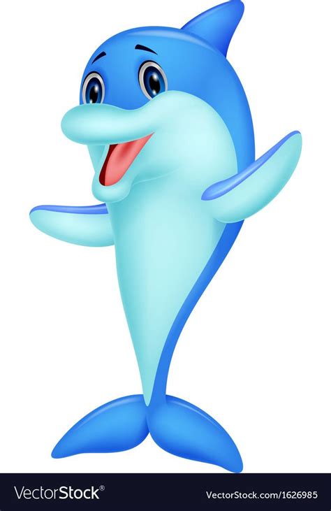 Vector illustration of Cute dolphin cartoon. Download a Free Preview or High Quality Adobe ...