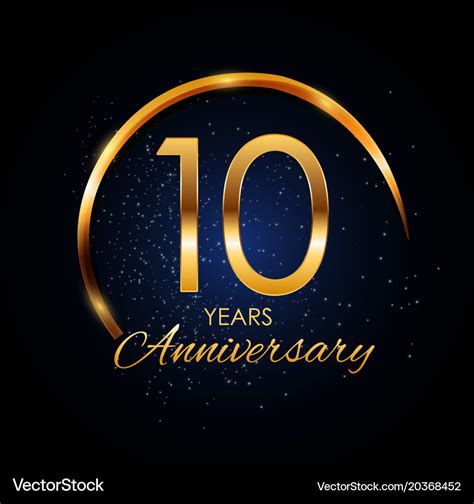 Template logo 10 year anniversary Royalty Free Vector Image