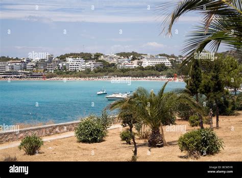 Vouliagmeni Beach and resort, Athens Greece Stock Photo - Alamy