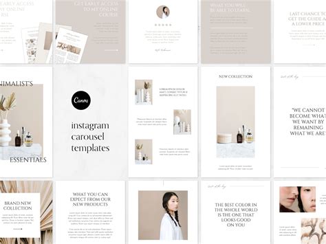 Minimalist Instagram Carousel Templates For Canva by Created By Misia on Dribbble