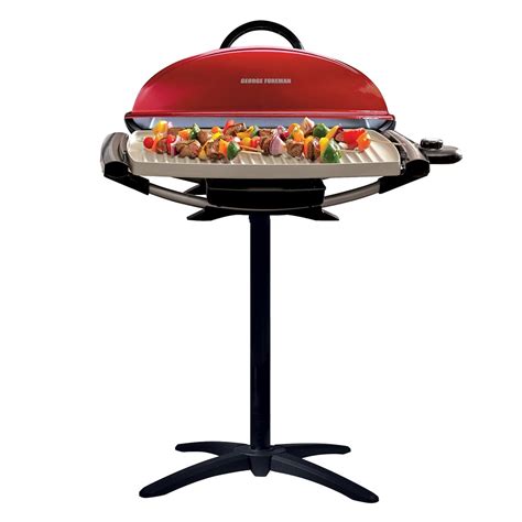 George Foreman GFO201RX Indoor/Outdoor Electric Grill, Red