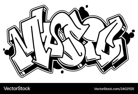 Music word in graffiti style Royalty Free Vector Image