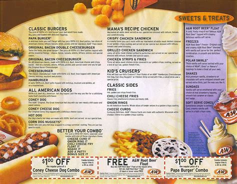 A&W Menu, Menu for A&W, Wholesale District, Indianapolis - Urbanspoon/Zomato