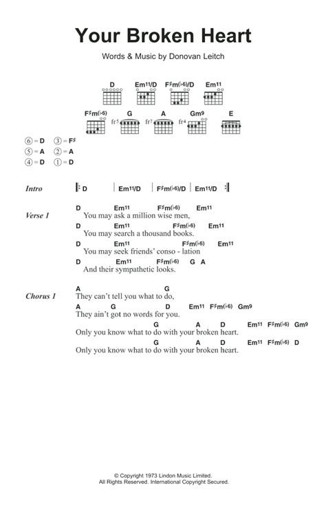 Your Broken Heart by Donovan - Guitar Chords/Lyrics - Guitar Instructor