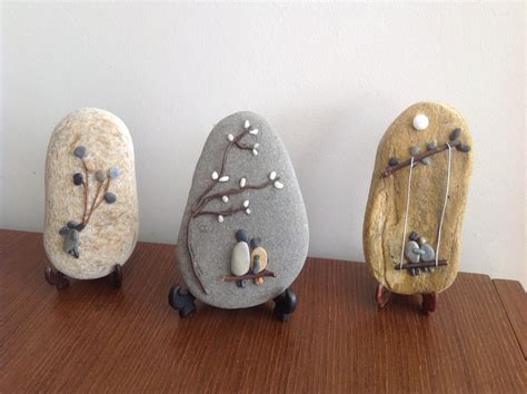 Pebble picture on rocks ... | Stenkonst, Stenhantverk, Kreativ