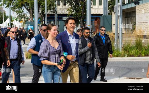 Edmonton, Canada. 26th Aug, 2023. Canadian Prime Minister Justin Trudeau and his Daughter Ella ...