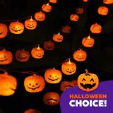 2 Pack - Halloween String Lights (40 Bulbs), LED Pumpkin Jack-O-Lantern ...