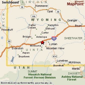 Fort Bridger, Wyoming Area Map & More