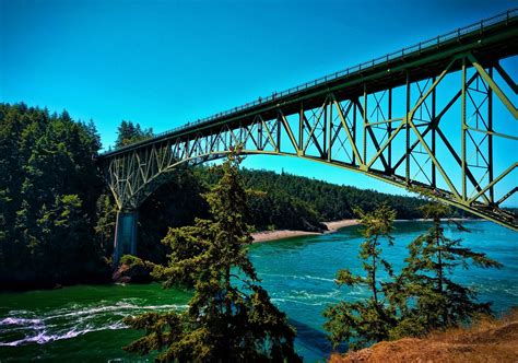 View of Deception Pass Bridge Deception Pass State Park Whidbey Island ...