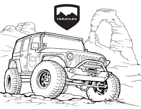 Best Jeep Teraflex Coloring Page | Jeep drawing, Jeep art, Truck coloring pages