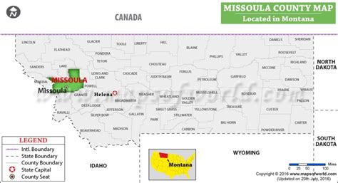 Missoula County Map, Montana