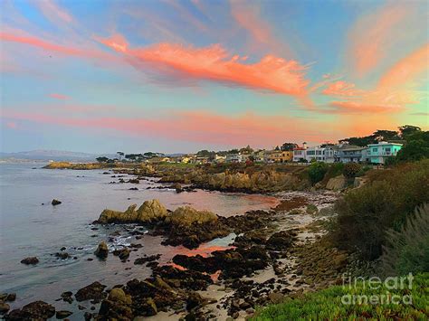 Sunset Reflecting on Monterey Bay at Lovers Point, Pacific Grove 2020 ...