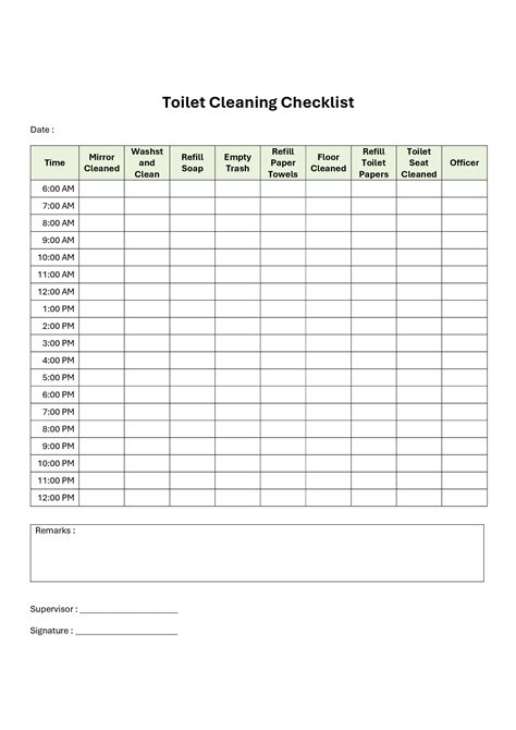 Toilet Cleaning Checklist | Forms - Docs - 2023