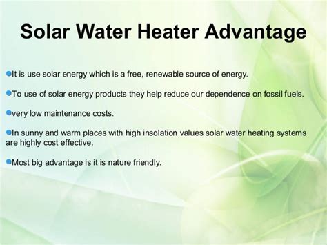 Solar Water Heater Advantages and Working