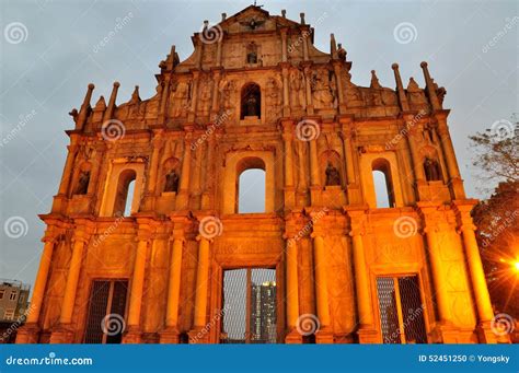 Ruins of St. Paul s night stock photo. Image of paul - 52451250