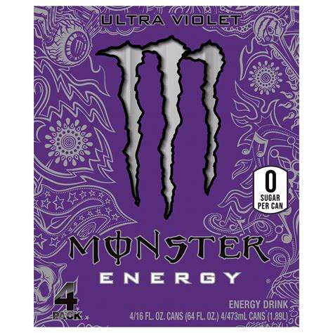 Monster Energy Zero Sugar Energy Drink 4 pk Cans - Shop Sports & energy drinks at H-E-B