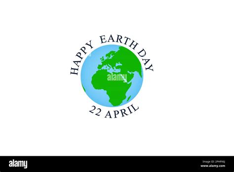 Earth day logo design. Happy Earth Day, 22 April. World map background ...