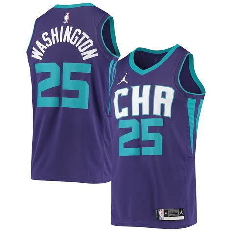 Men's Jordan Brand PJ Washington Jr. Purple Charlotte Hornets 2020/21 ...