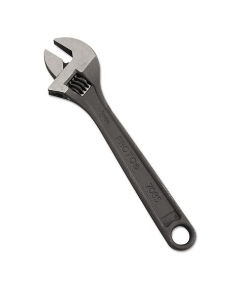 PROTO Protoblack Adjustable Wrench, 8" Long, 1 1/8" Capacity