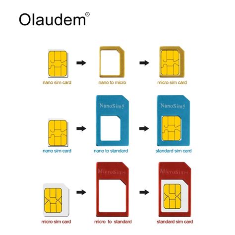 4 in 1 Nano Sim Card Adapters + Micro Sim + Stander Sim Card SIM Card ...