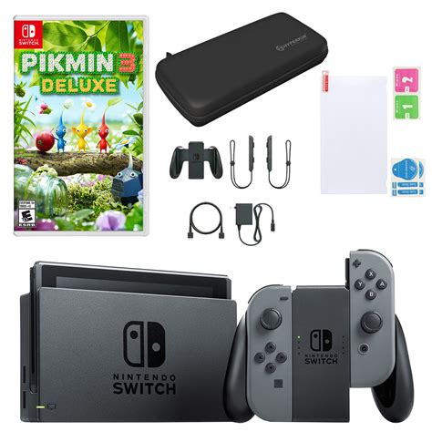 Nintendo Switch in Gray with Pikmin 3 Deluxe and Accessories - Walmart.com