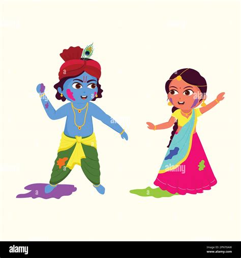 Radha Krishna Playing Holi Painting