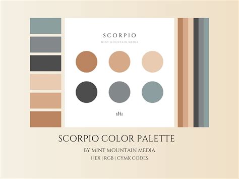 Scorpio Color Palette Brand Palette Small Business Branding Wedding ...