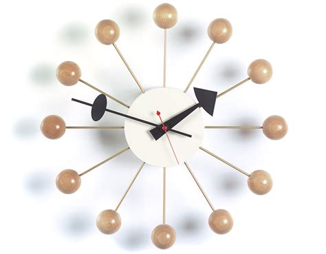 george nelson ball clock in natural beech | hive