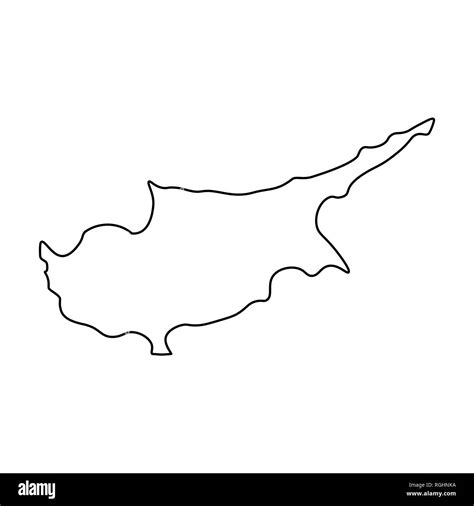 Map of Cyprus - outline. Silhouette of Cyprus map illustration Stock ...