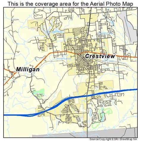 Aerial Photography Map of Crestview, FL Florida