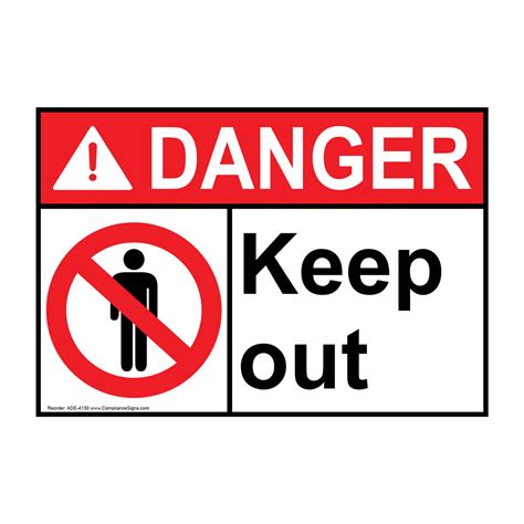 Keep Out Sign with Symbol - ANSI DANGER - Made in USA