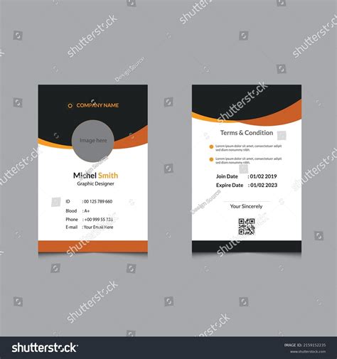 Company Id Card Design Template Stock Vector (Royalty Free) 2159152235 ...