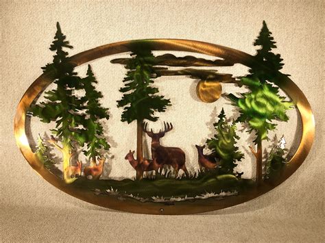 American Bison Buffalo And Mountains With Trees Indoor Or Outdoor ...