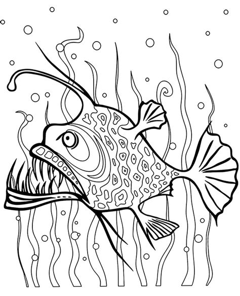 Printable angler fish coloring sheet - Topcoloringpages.net