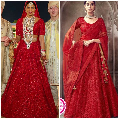 Priyanka Chopra's Wedding Lehenga on a budget! | Bridal lehenga red, Priyanka chopra wedding ...