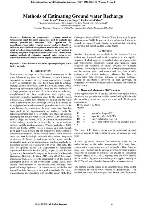 (PDF) Methods of estimating groundwater Recharge