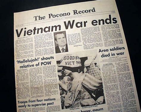 U.S. involvement in Vietnam War ends.... - RareNewspapers.com