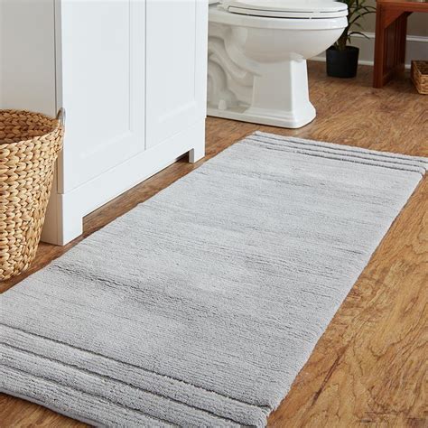 Runners Home & Garden 2 x 8 ft Non Slip Runner Rug Gray Bath Mat Accent Machine Washable ...