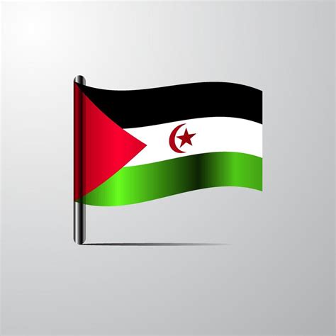 Western Sahara waving Shiny Flag design vector 14184709 Vector Art at ...