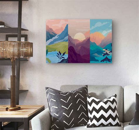 Animated Mountains landscape wall art - TenStickers