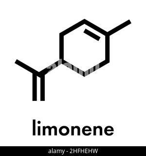 Limonene (D-limonene) citrus scent molecule. Skeletal formula Stock ...