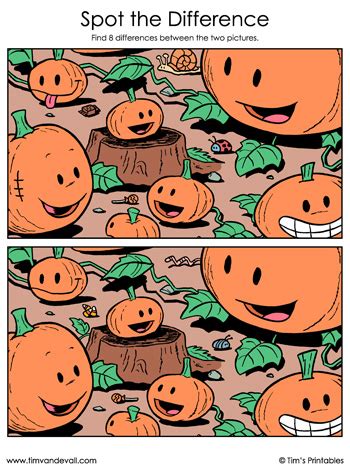 Halloween Pumpkin Patch Spot the Difference - Tim's Printables