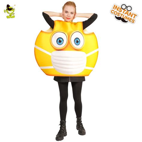 New Style Unisex Sick Face Emoji Costume Yellow Sick Emoji Costumes For Carnival Cosplay Party ...