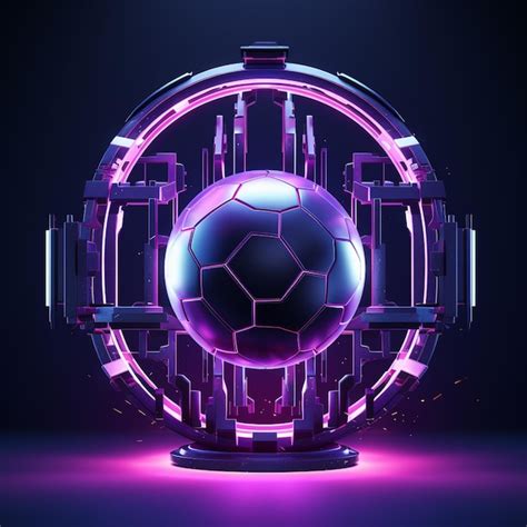 Premium AI Image | soccer ball neon 3D