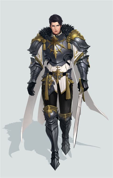 ArtStation - Human knight, Jinju Choi | Anime knight, Fantasy art men, Anime guys