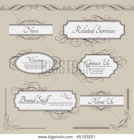 Set Vintage Vector Vector & Photo (Free Trial) | Bigstock